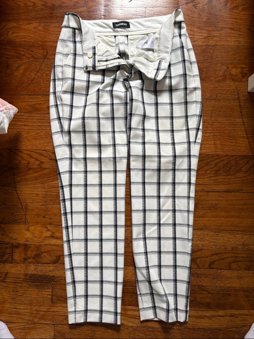 Express Black and White Windowpane Pants